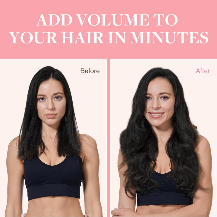 GOO GOO Clip in Extensions Echthaar, Echthaar Extensions Clip, 30cm 85g 7pcs, Clip In Haarverlängeru