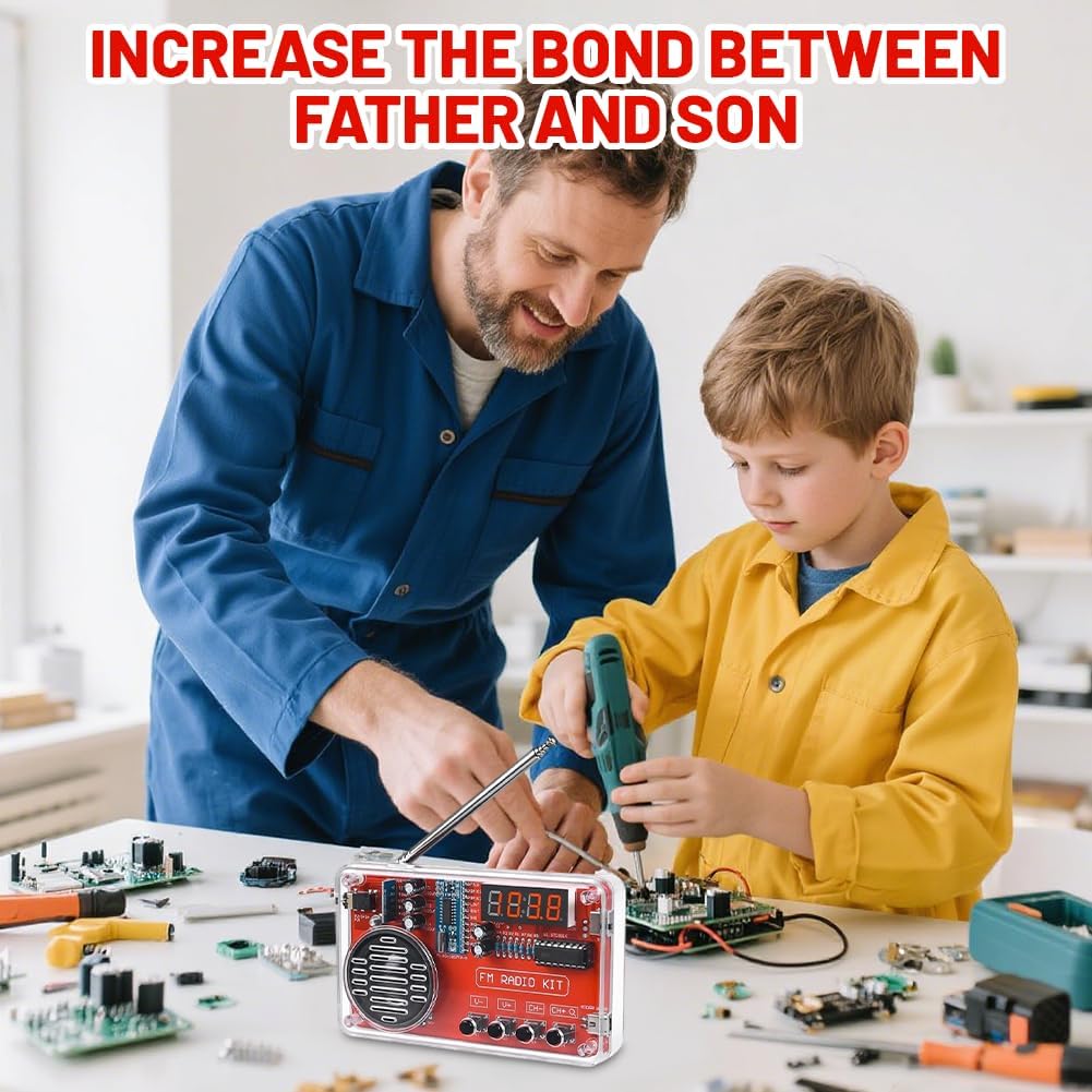 Elektronik Lötübung Kit mit Digitalem Radio und Display, DIY Elektronik Bausatz mit LadeModul für An