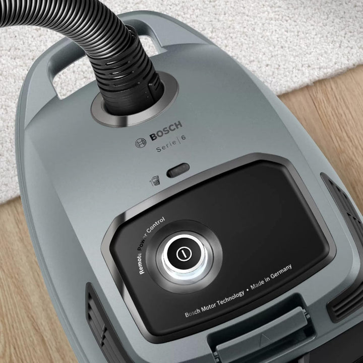 Bosch BGB6X330 Staubsauger mit Beutel, 4 L, 600 W, HEPA Filter, 75dB, 12 Meter Kabel, Grau