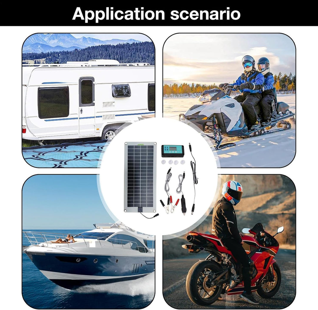 Solar Charger, Car Battery, Trickle Kit, 16,54 x 7,87 Zoll 30 W 12 V Energie, Plug Play Design, Idea