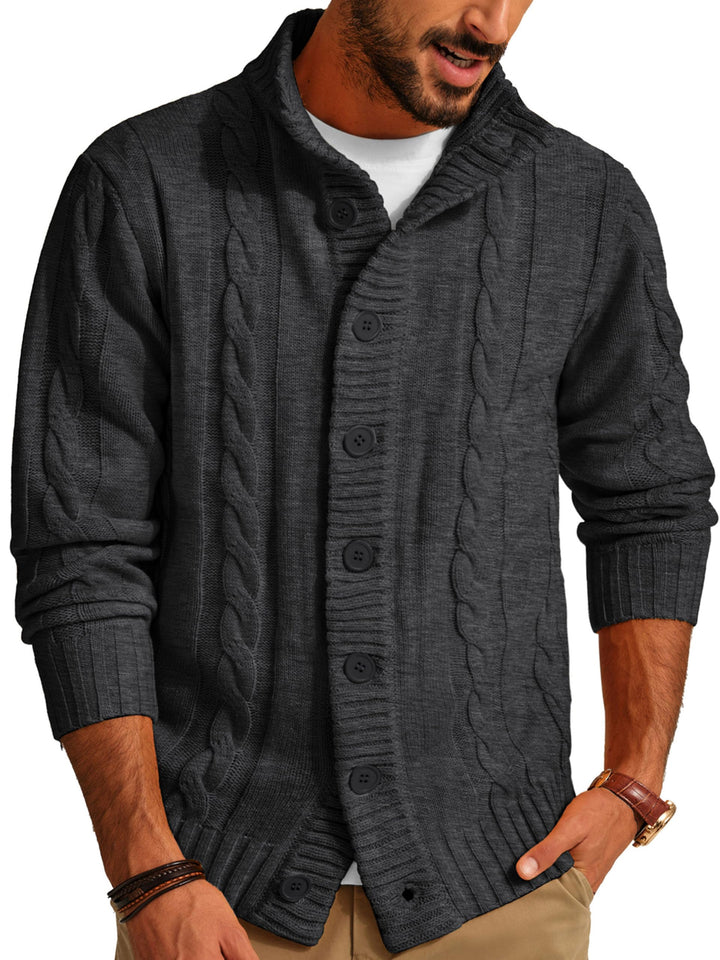 PJ PAUL JONES Herren Strickjacke mit Knopfverschluss Zopfmuster Strickjacke Cardigan mit Gerippter S