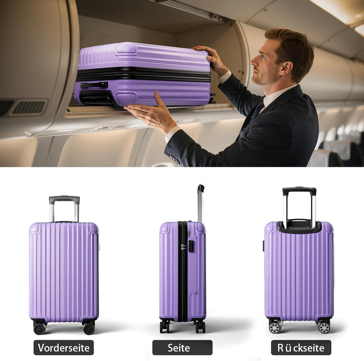 Koffer Set 3-teilig, Hartschalen Hartschalen Reisekoffer, Koffer & Trolleys mit 4 Rollen & Zahlensch