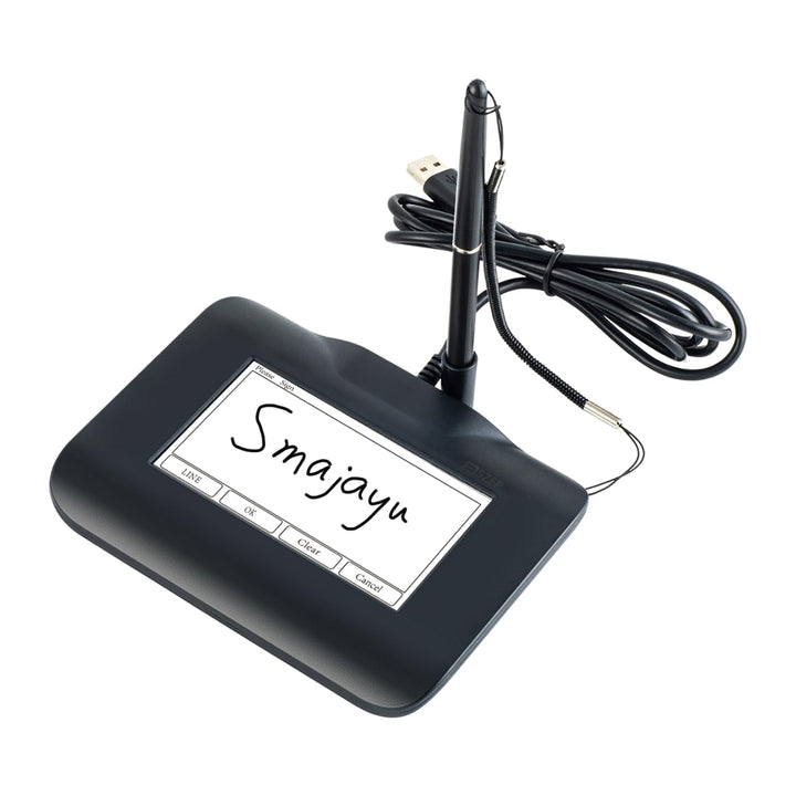 Das elektronische Signaturpad FP430S mit USB-Anschluss ist kompatibel mit Computern und Laptops unte