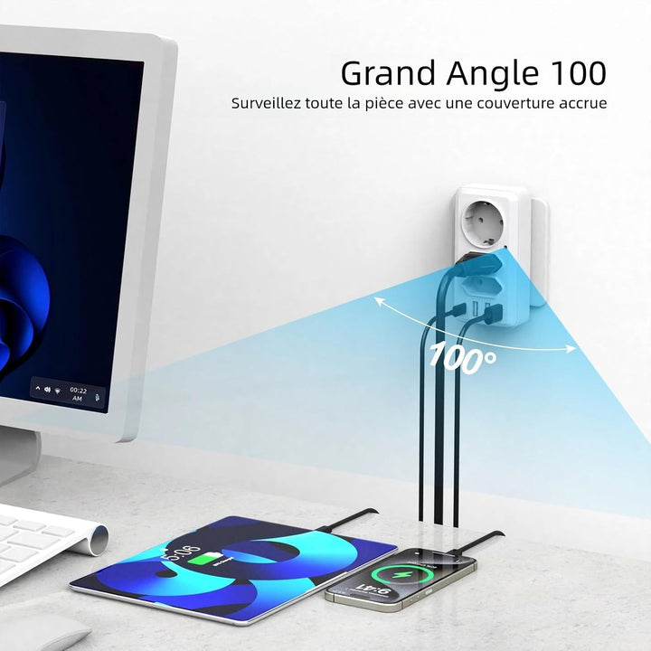 Kamera mit 4K-UHD-Stecker, multifunktionaler Monitor für Tiere mit Weitwinkelsicht 100 °, europäisch