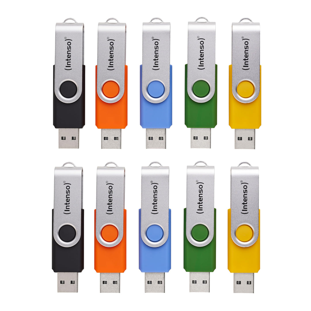 Intenso Basic Line USB-Sticks Multipack 10x 16GB, USB 2.0, inkl. Beschriftungsetiketten, bunt 10x16G