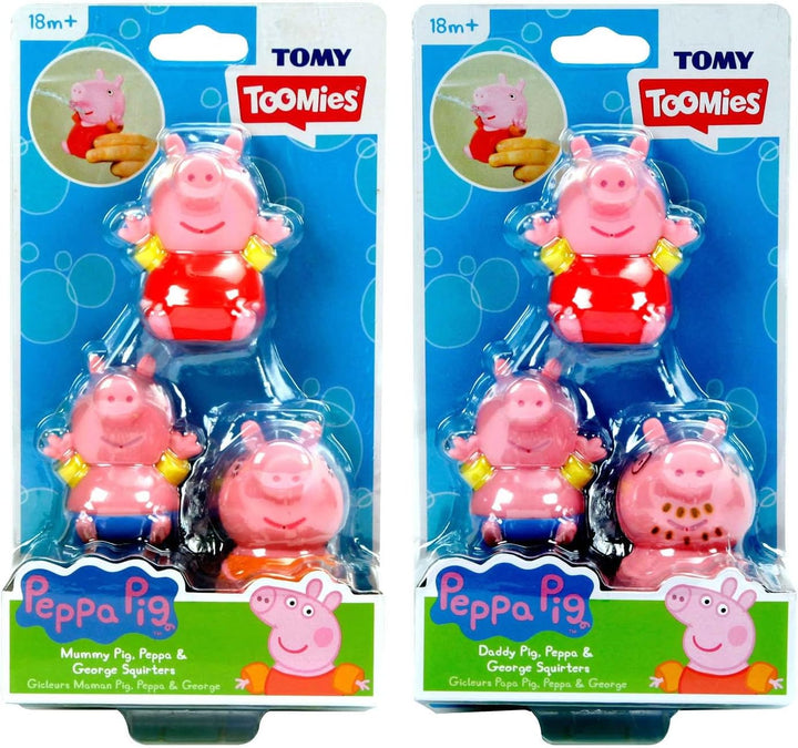 TOOMIES E73159 Tomy Peppa, Daddy Pig, Peppa & George Squirters, Baby, Kids Toys for Water Play, Fun