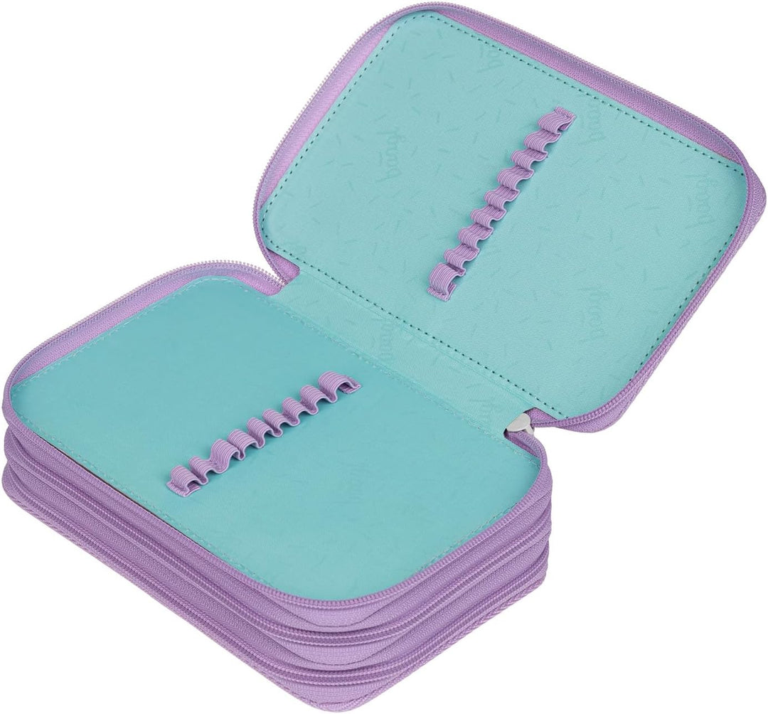 Baagl 3 Fach Federmäppchen Mädchen, Schulmäppchen für Schreibwaren, Schulsachen Federtasche, Federma