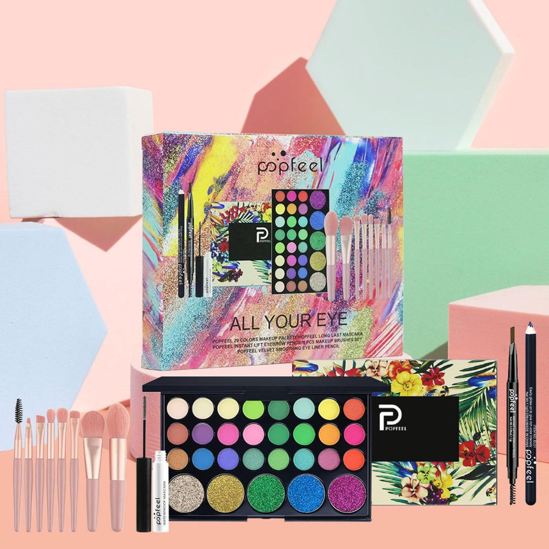 RoseFlower Profi Make Up Set Schminkkoffer Mädchen Teenager Schminkset Kosmetische Makeup Paletten L