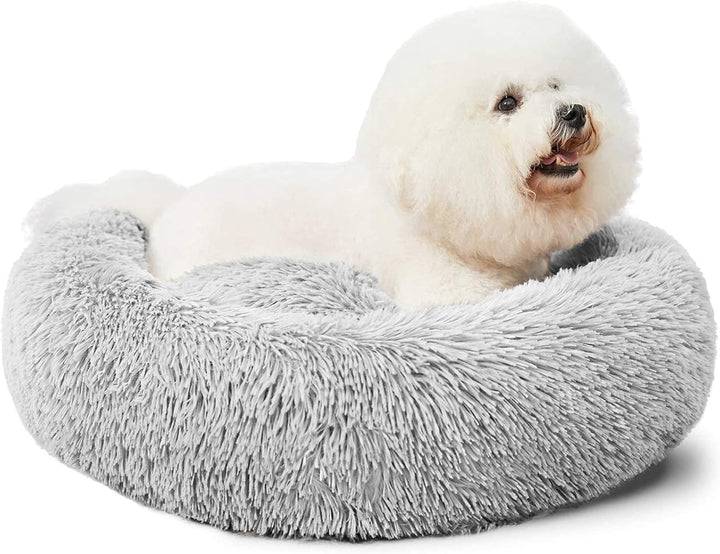 HACHIKITTY Hundebett, beruhigendes Donut-Kuschelbett, für mittelgrosse Hunde, flauschig, beruhigende
