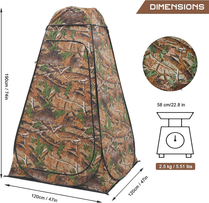 BRIAN & DANY Duschzelt Camping, Pop Up Toilettenzelt, Tragbares Umkleidezelt mit Regenschutz und Fen