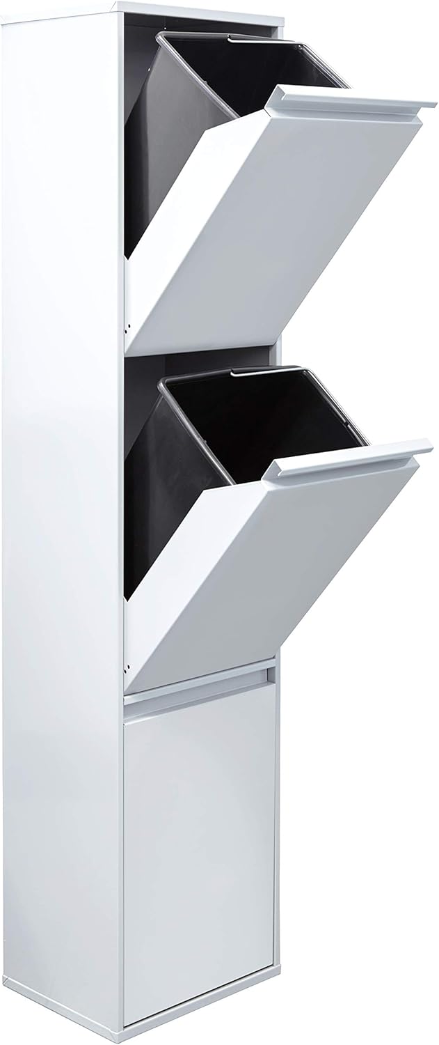 ARREGUI Basic CR301-B Mülltrennsystem aus Stahl | 3 Fächer Mülleimer für die Küche | 3 Fach Abfallei
