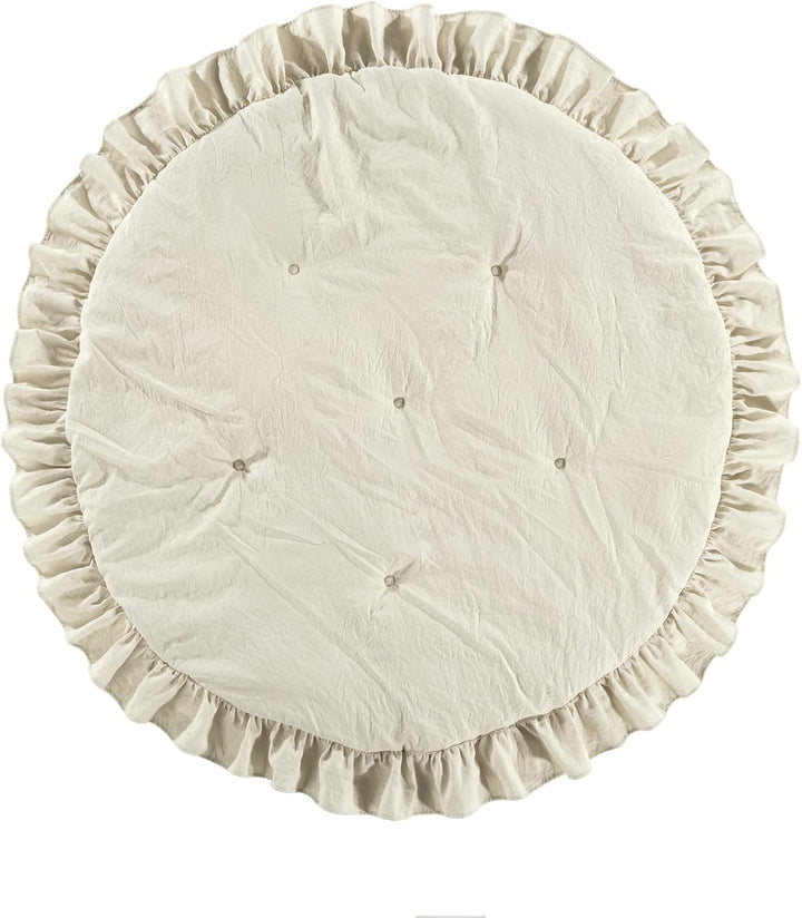 Lush Decor Baby Runde Rüschen-Spielmatte, 91,4 cm Durchmesser, neutral, Neutral