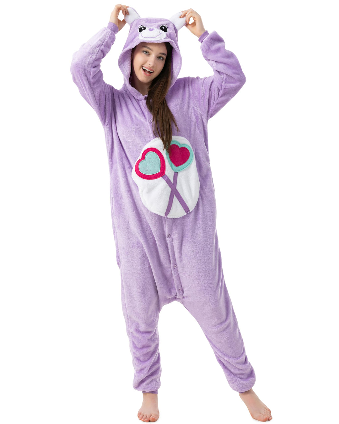 Katara 1744 - Glücksbärchi Onesie Kostüm, Teile-Gern-Bärchi, Party, Karnevals-Kostüm, Verkleidung zu