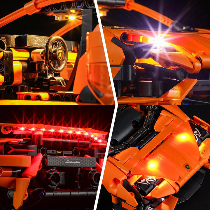 BRIKSMAX Led Licht für Lego Lamborghini Huracán Tecnica Orange 42196 - Compatible with Lego Technic