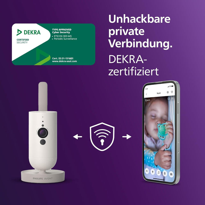 AVENT Philips Connected Videophone mit WLAN, hochwertiger HD-Kamera, Infrarot-Nachtsichtfunktion, Sc