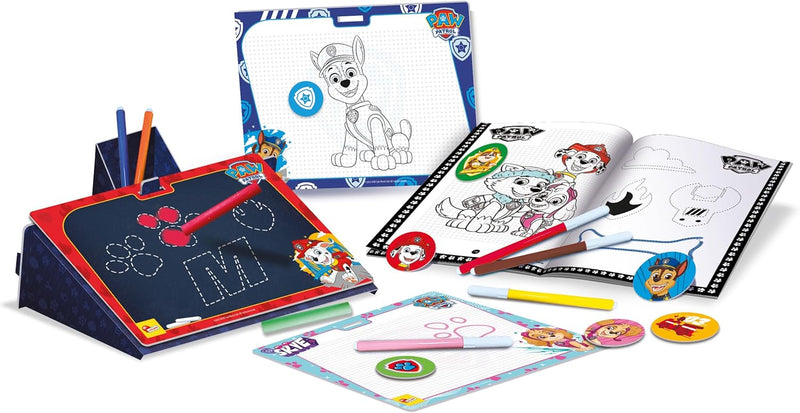 Liscianigiochi 103324 Cartoon Colouring & Drawing School IN A Backpack, Paw Patrol Slate-Rucksack, P