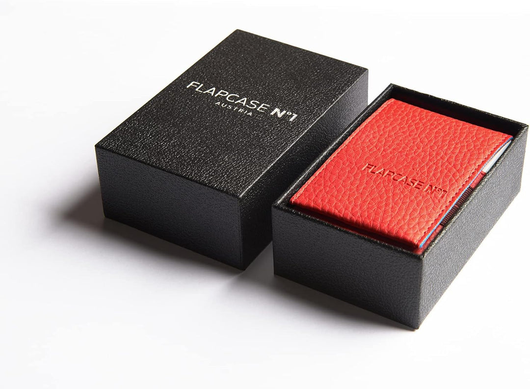 FLAPCASE N°1 • Red Rules • Designer Zigarettenetui, Made in Austria, Leder vegan Zigarettenbox für 1