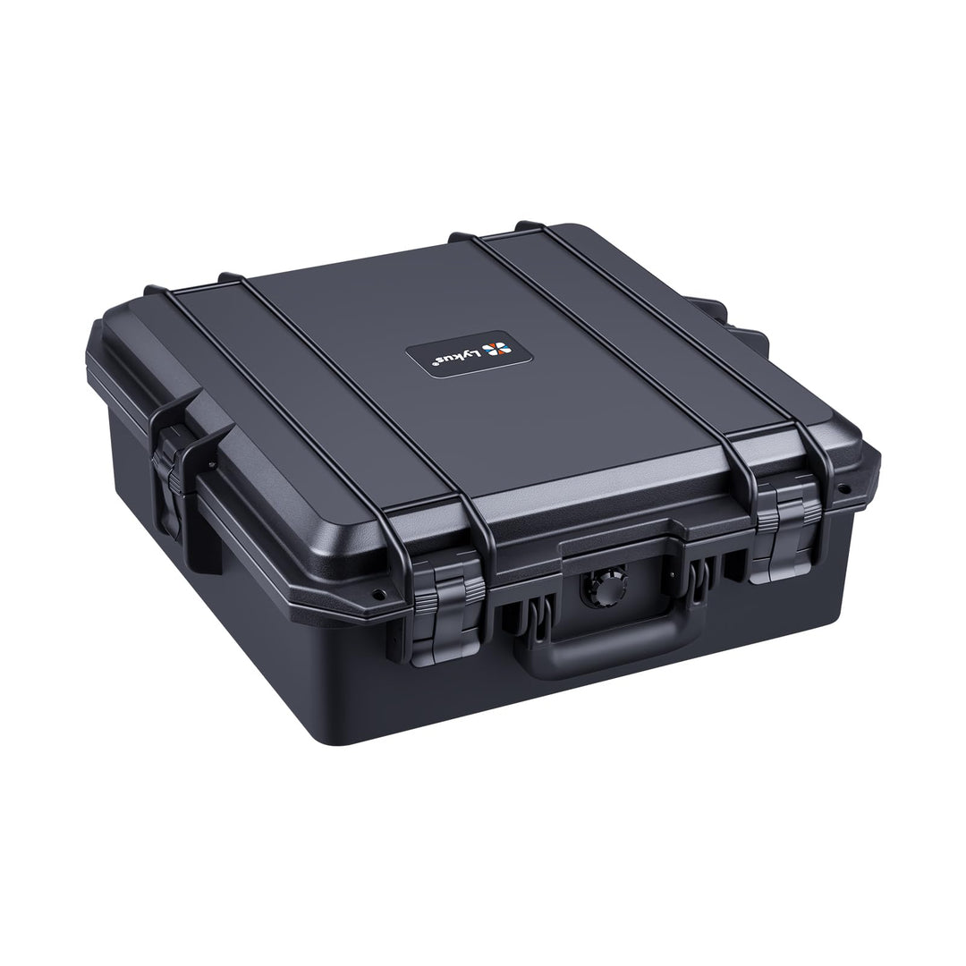 Lykus HC-4111 Wasserdicht Koffer mit anpassbar Rasterschaumstoff, Innengrösse 40,5x40,5x16 cm, Geeig