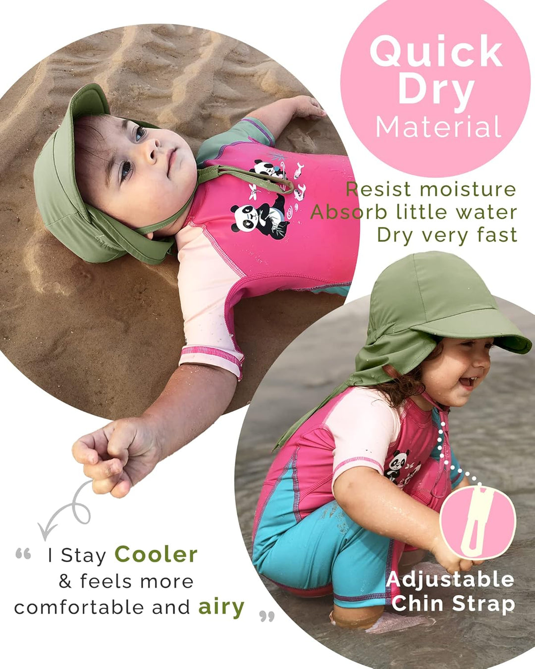 FURTALK Baby Sonnenhut mit Nackenklappe Kleinkind Kinder UPF 50+ Einstellbare Jungen Mädchen UV-Schu
