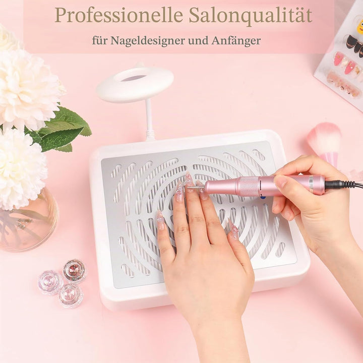 Staubabsaugung für Nägel mit Filter & Lampe，Professionelle nagelstaubsauger Nagel Staubabsaugung Sta
