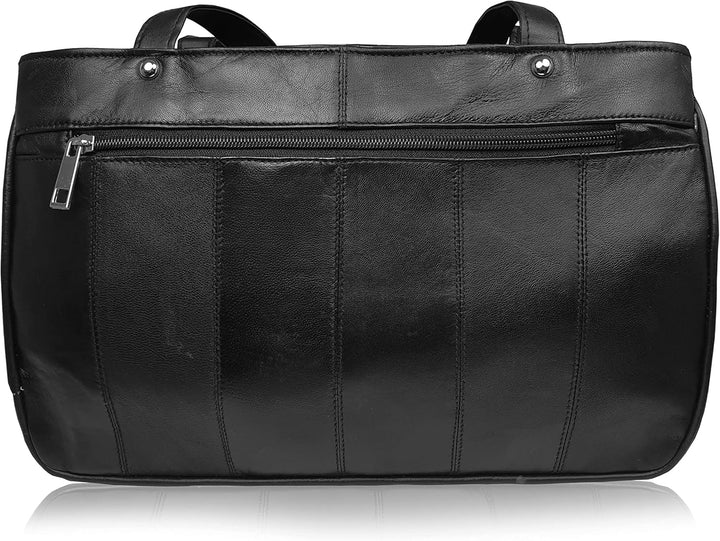 Quenchy London QL172M Damen-Designer-Umhängetasche aus echtem Leder, mit 9 Taschen, inkl. Schirmfach