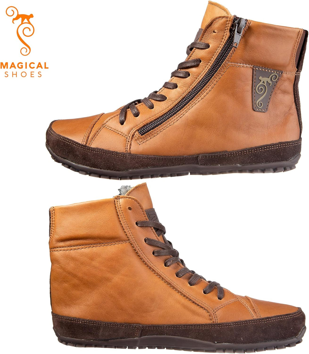 Magical Shoes Barfussschuhe gefüttert für Damen & Herren, Schnürstiefel, Stiefel Winter, minimalisti