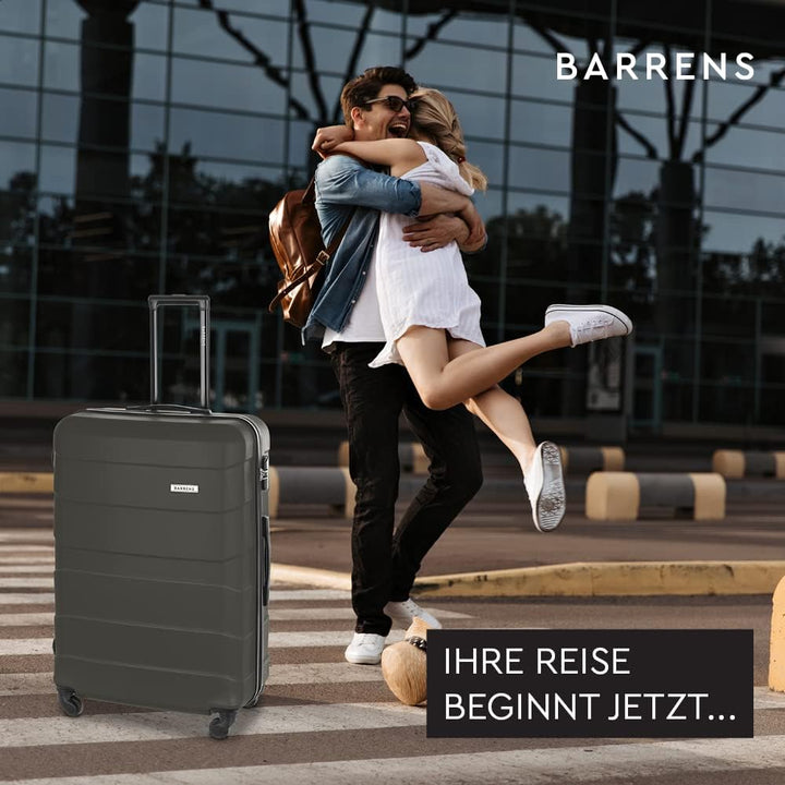 BARRENS Grosser Koffer | Aufgabegepäck | 77x52x29 cm | 90 L | 4x360 Grad Rollen | Flexibler Griff |
