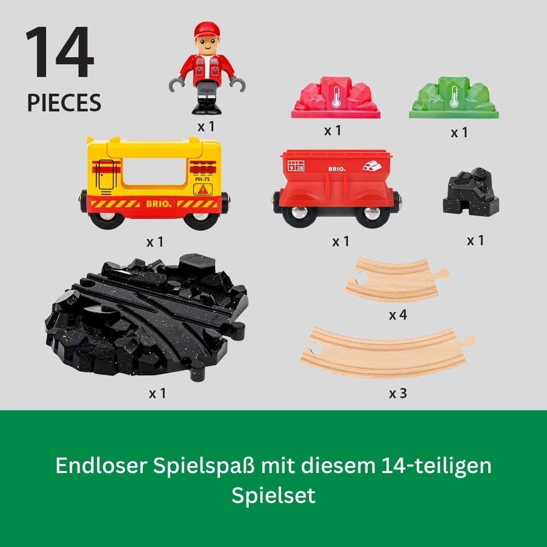 BRIO World - Güterzug-Set mit Farbwechsel - Spielzeug Eisenbahn für Kinder mit Eisenbahn, Wagen, Spi
