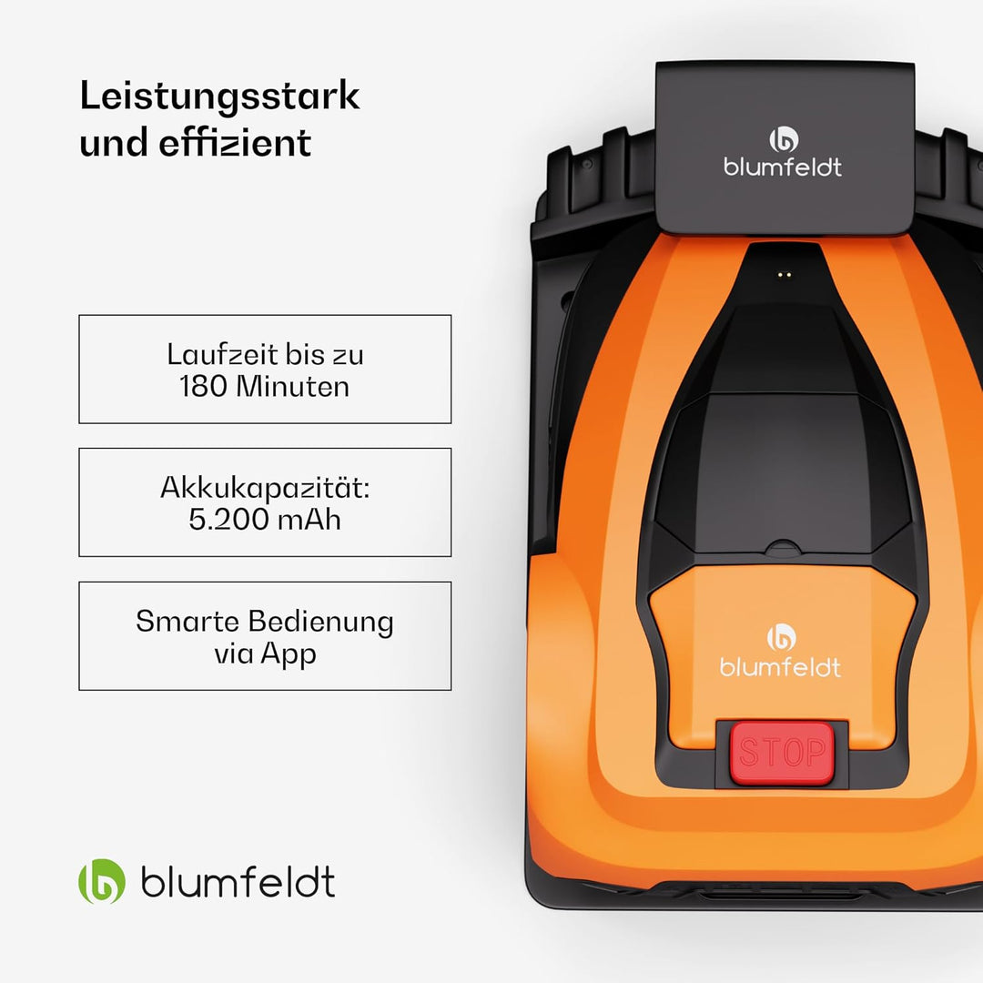 Blumfeldt Garten Rasenmäher-Roboter - Smarter Mähroboter mit unglaublicher 1400 m2 Mähkapazität,