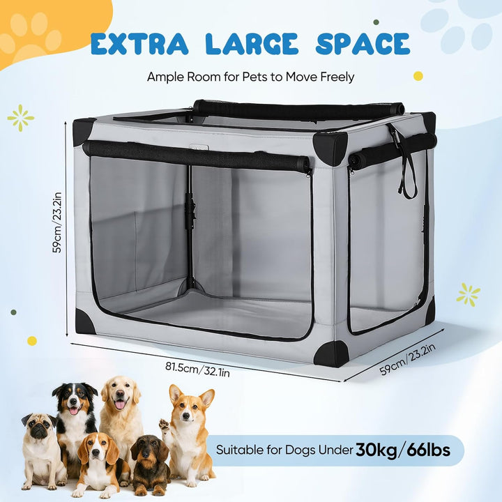 Faltbare Hundetransportbox Faltbar Zusammenklappbar | Wasserdicht Hundebox Auto mit Tür | Tragbarer