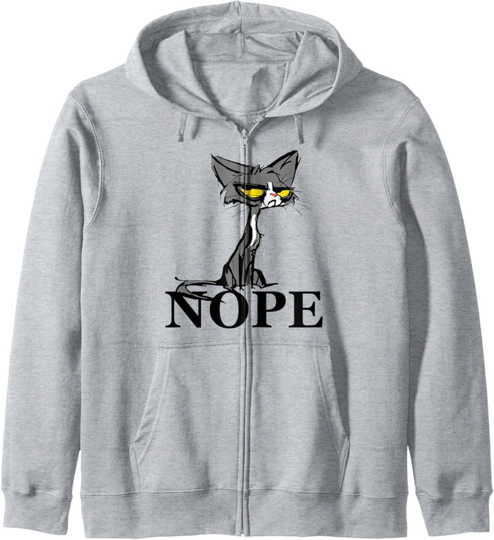 Nope Katze Nein Lustige Anti Social Katzen Kapuzenjacke