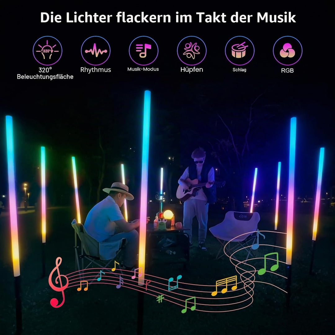 2 Stück 120cm LED Videolicht Mood1 Pro mit Stativ, LED Handheld Fotografie Lichtdimmbar und Musikmod