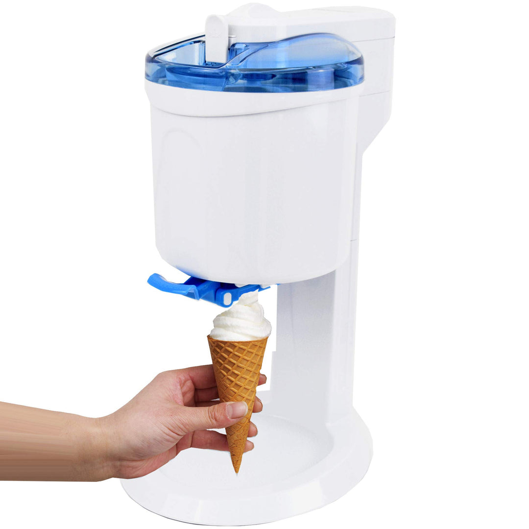 Gino Gelati GG-45W-Blue Rico 4in1 Softeismaschine, Eismaschine, Frozen Yogurt-Milchshake Maschine, F