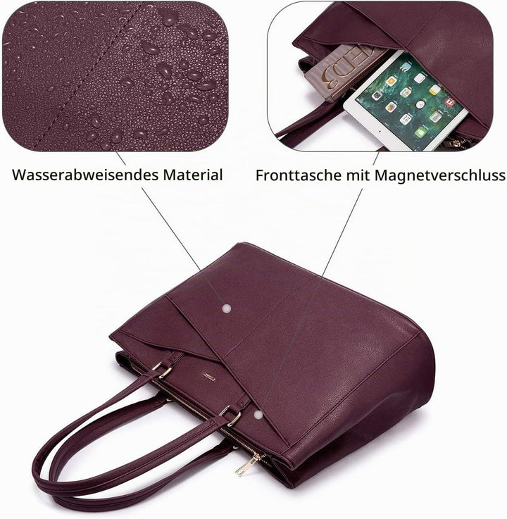 LOVEVOOK Laptoptasche Damen 15,6 Zoll, Handtasche Damen Arbeitstasche Lehrertasche Gross, Wasserdich