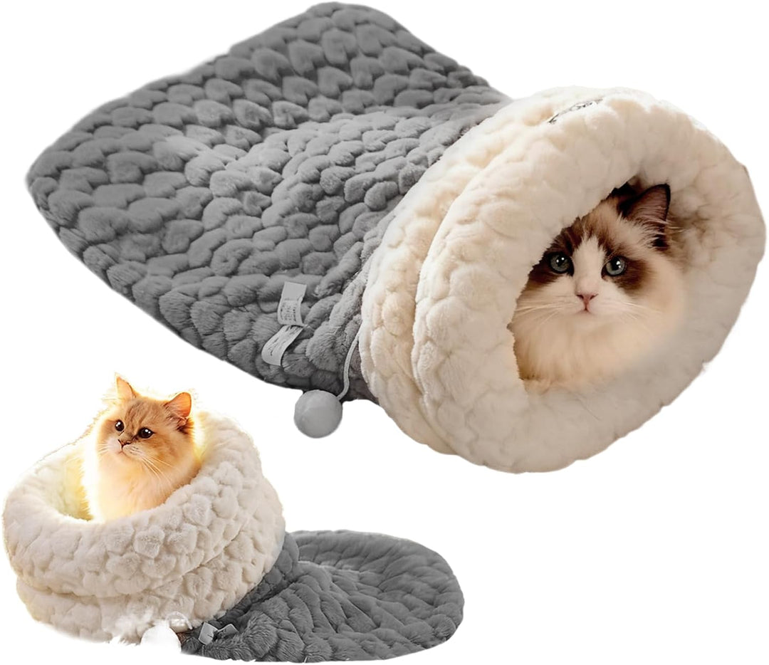 Katzenschlafnest,Kuschelig Warmes Bett Zum Schlafen | Umhüllter Weicher Warmer Schlafsack Für Katze