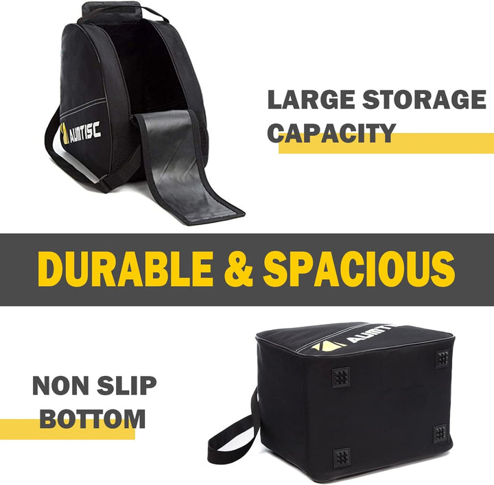 AUMTISC Skitasche Set Skisack &Skischuhtasche Längenverstellbare Bis 200 cm für 1 Paar Ski & Skischu