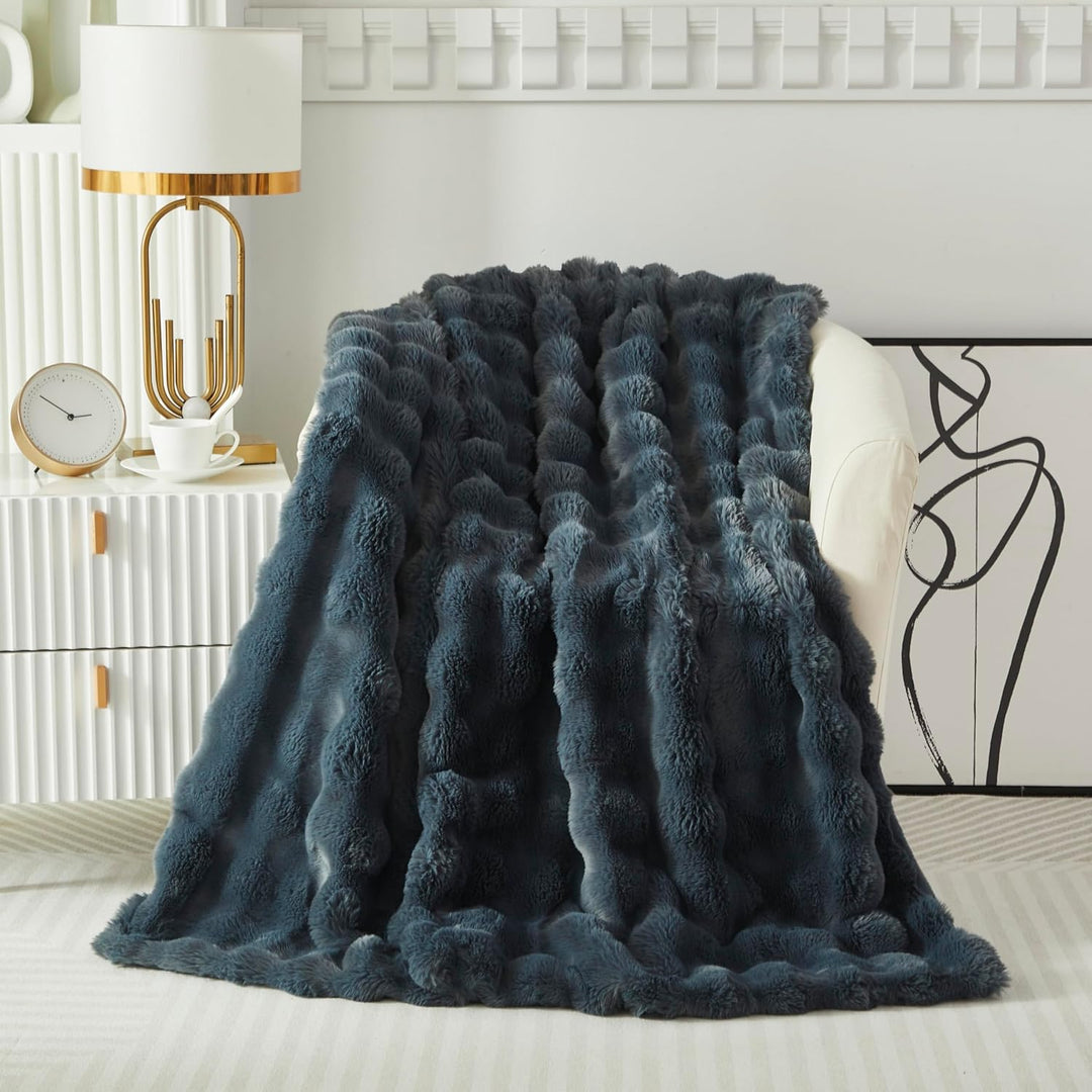 Kuscheldecke Kaninchen Plüsch Flauschige Decke Soft Wohndecke Dick 1000GSM Flanell Couchdecke Warme
