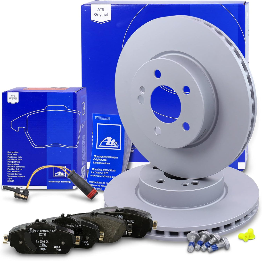 ATE Bremsenset Vorderachse inkl. Bremsscheiben vorne Ø 305 mm belüftet und Bremsbeläge vorne + Versc