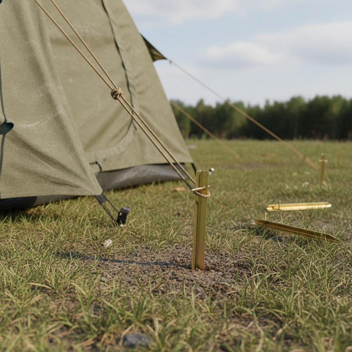 com-four® 8X Zelt-Heringe aus Stahl - Lange und robuste Erdnägel mit T-Profil für Camping und Outdoo
