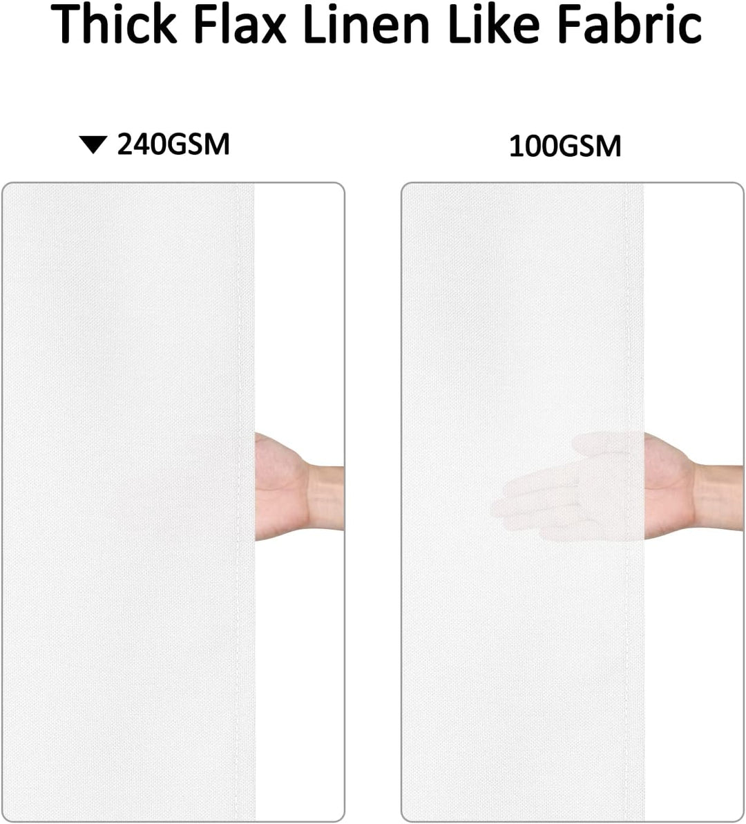 LinTimes Flachs Leinen wie 240GSM Schwerer,breiter Stoff Duschvorhang für Badezimmer mit Haken Hotel
