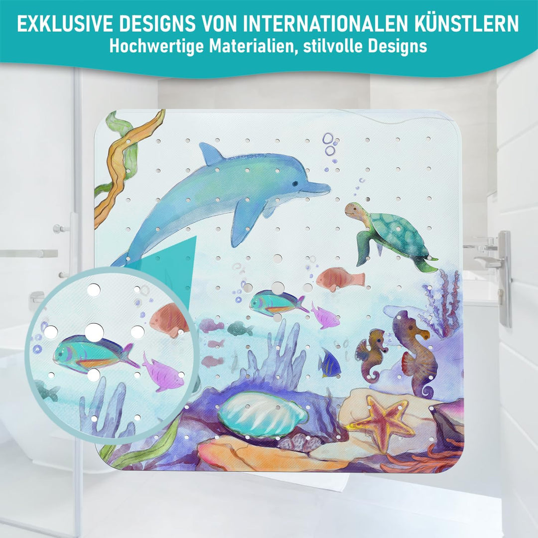 arteneur® - Duschmatte rutschfest 53x53 cm | Antirutschmatte Dusche | Inkl. Aufhängung | Schimmelres