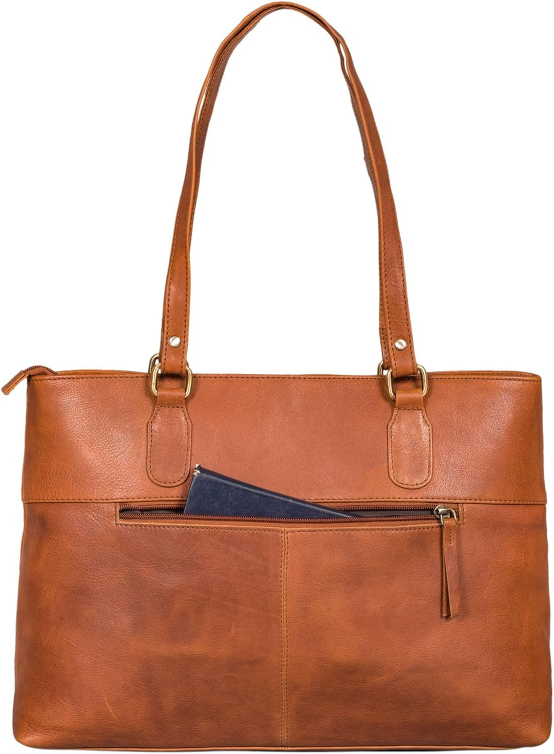 ROYALZ 'Augustine' Vintage Echtleder Handtasche Damen mittelgross Leder Henkeltasche Schultertasche