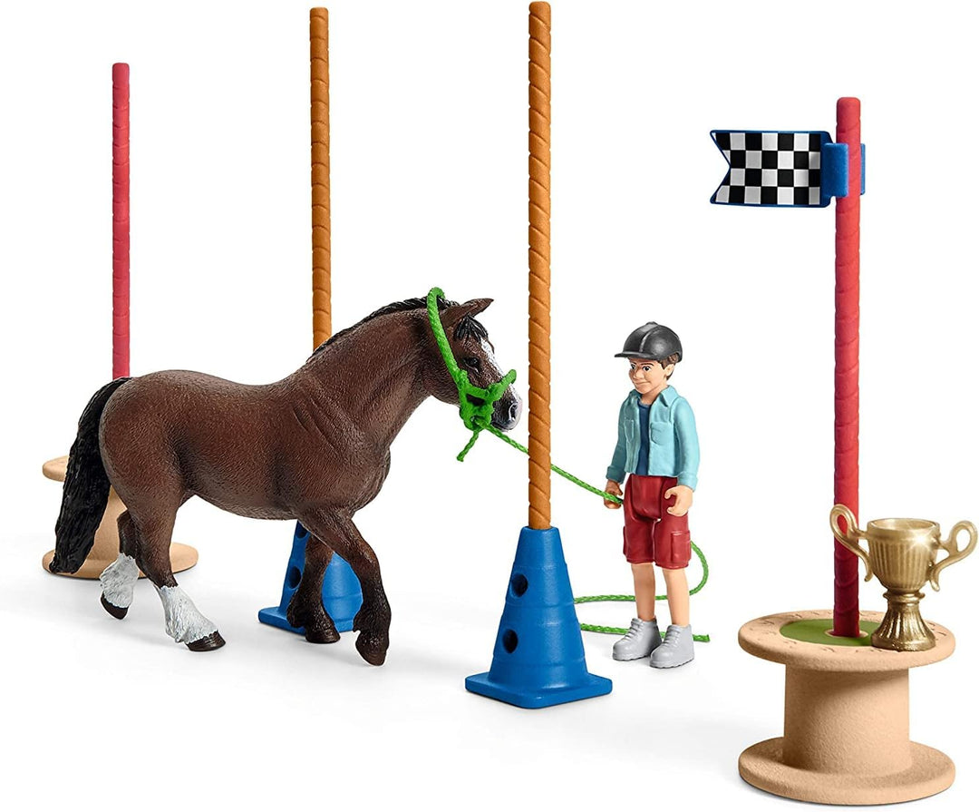Schleich Farm World | Pony Agility Rennen 42482 | 26 Teile neue Verpackung, neue Verpackung