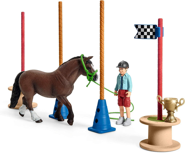 Schleich Farm World | Pony Agility Rennen 42482 | 26 Teile neue Verpackung, neue Verpackung