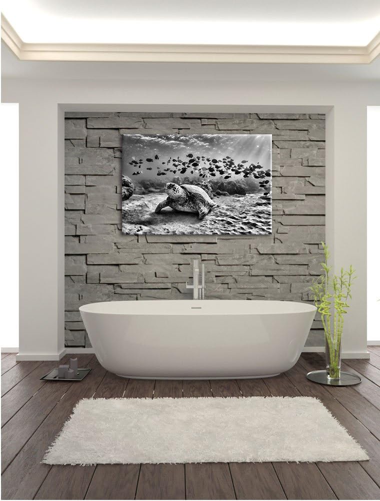 Monocrome, Ninja Turtles, Format: 100x70 auf Leinwand, XXL riesige Bilder fertig gerahmt mit Keilrah