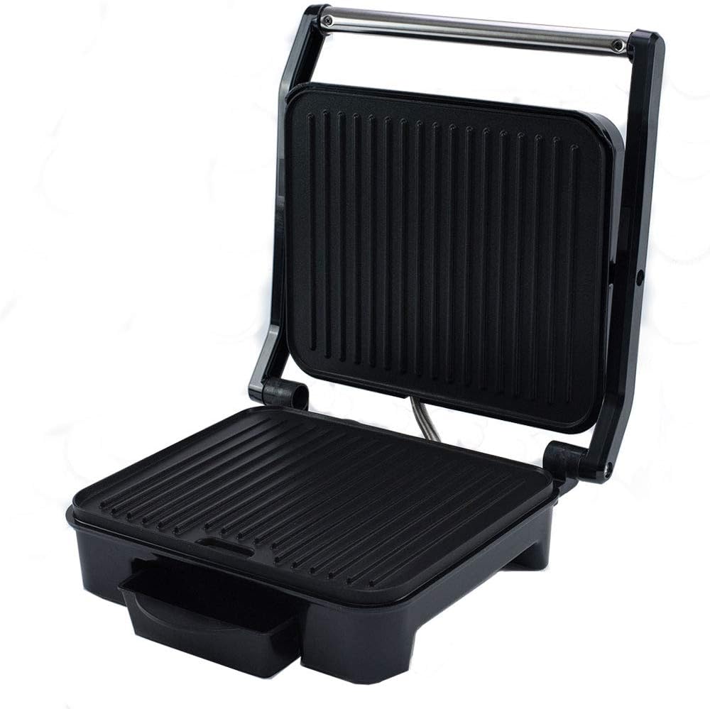 Elta Edelstahl Kontaktgrill KG-201 ( 2000 Watt, Edelstahl, Fettablaufsystem, stufenlos regelbar, Coo