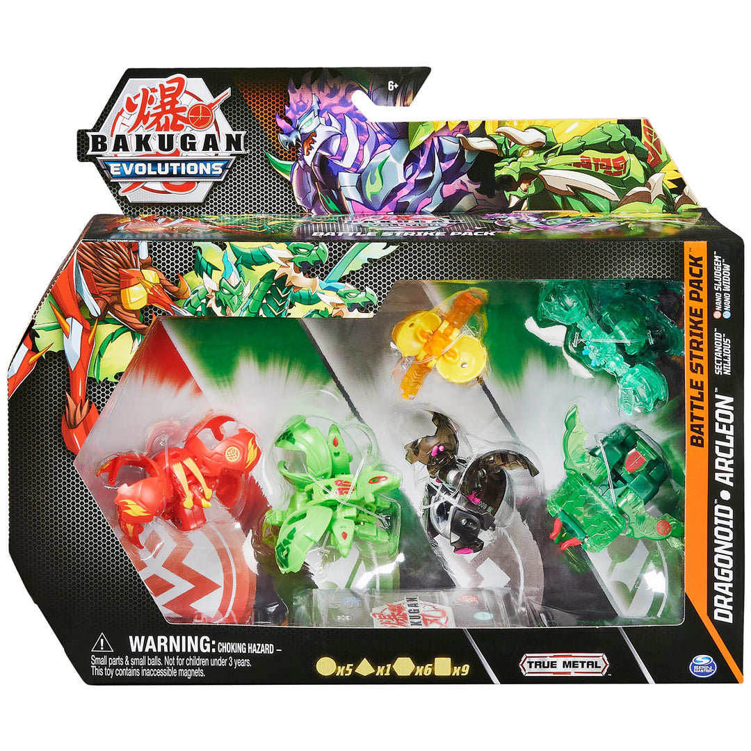 Bakugan 'Evolutions' Battle Strike 6er Pack mit 1 Platinum Ball (Darkus Dragonoid), 2 Basic Balls (P