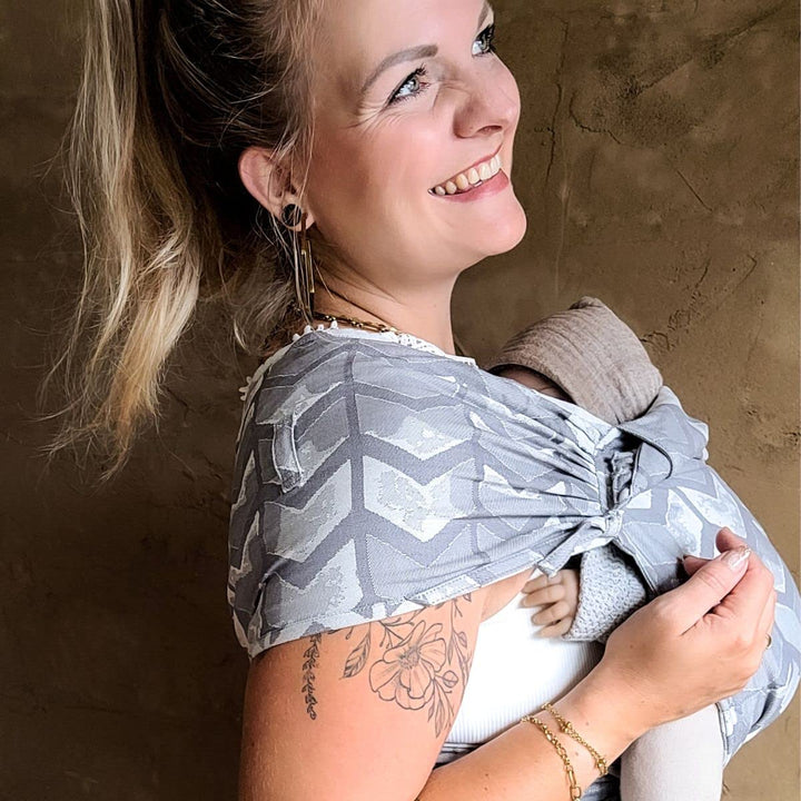 Hoppediz Hop-Tye Advanced - 4-in-1 Babytrage für Neugeborene ab Geburt - Halfbuckle Tragehilfe mit T