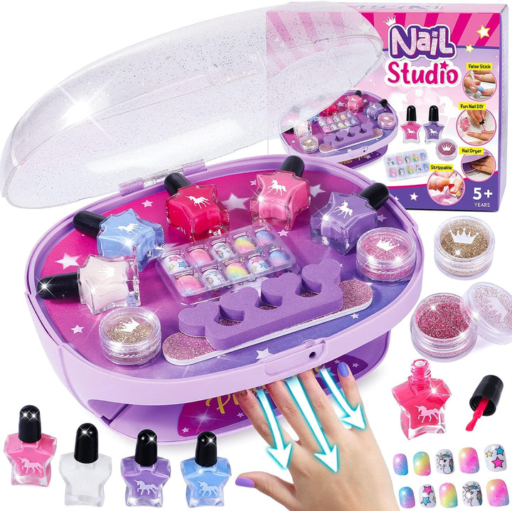Tacobear Nagelstudio Kinder Mädchen Geschenke 6 7 8 9 10 Jahre Nageltrockner Peel Off Nagellack Pres