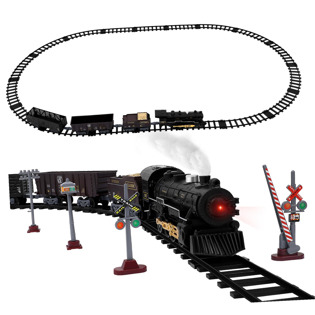 Toyvian Elektrisches Zugset für Kinder,batteriebetriebenes Zugset,elektrische Spielzeugeisenbahn mit